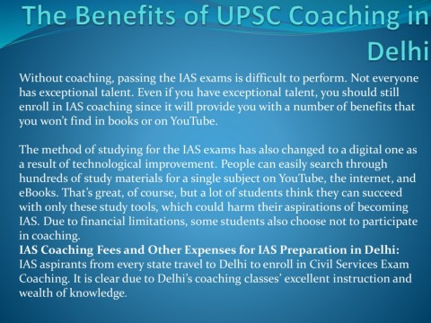 The Benefits of UPSC Coaching in Delhi