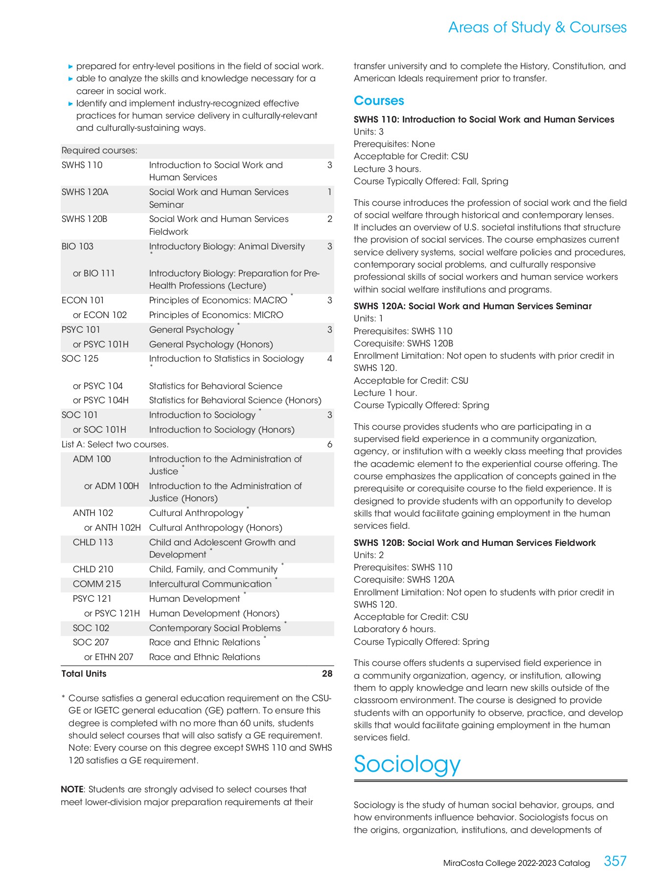 MiraCosta College 20222023 Catalog MiraCosta College Page 357