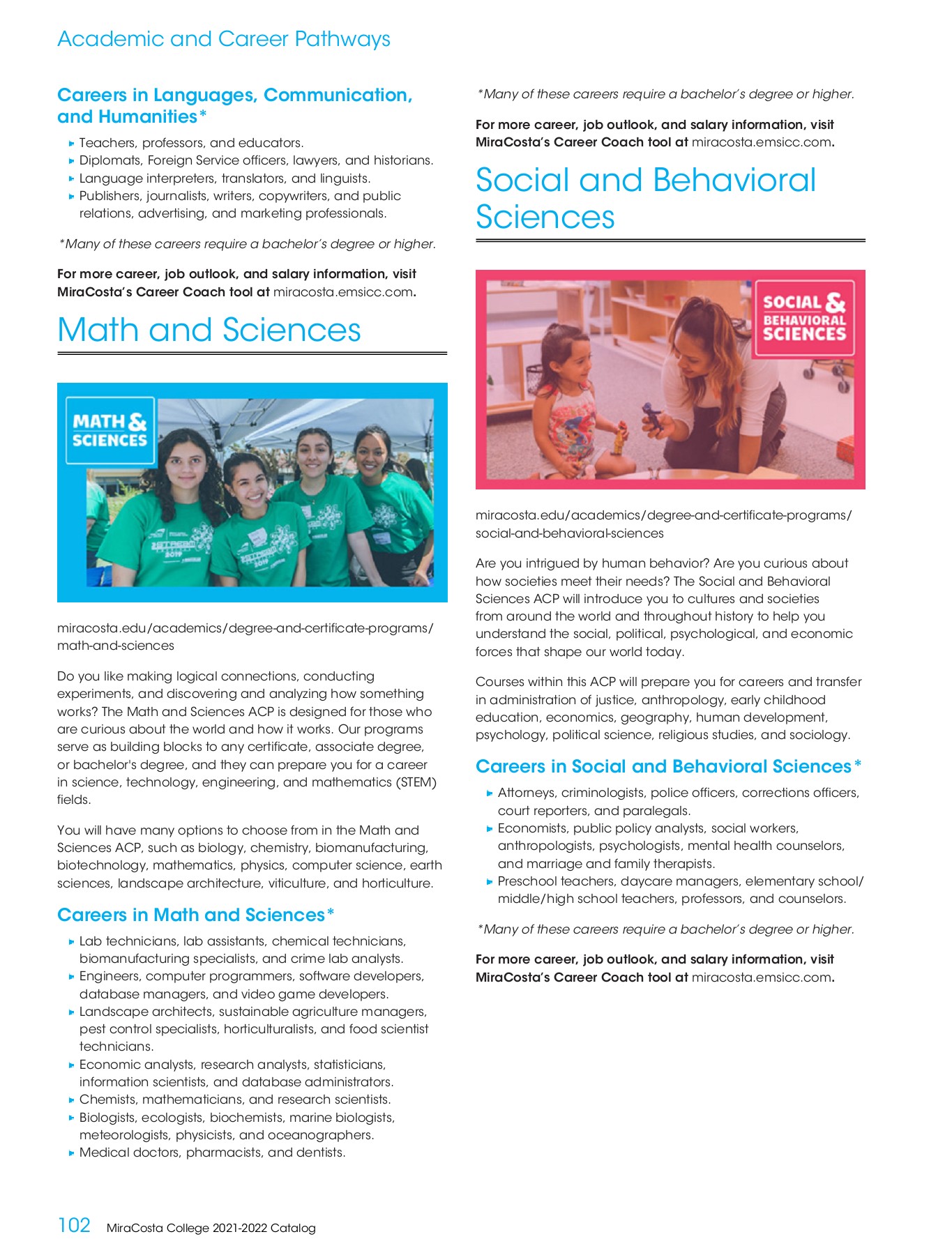 MiraCosta College 20212022 Catalog MiraCosta College Page 102