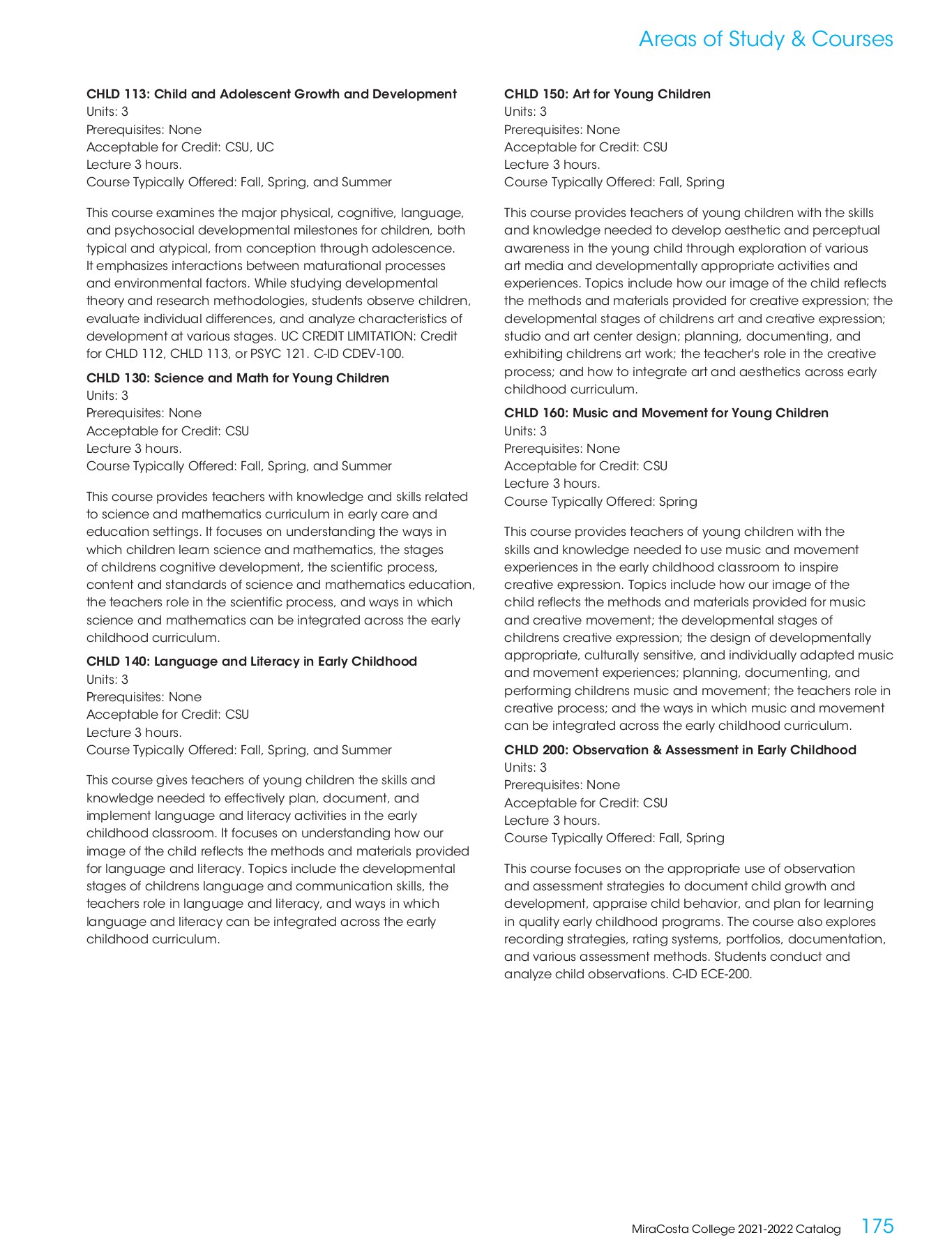 MiraCosta College 20212022 Catalog MiraCosta College Page 175