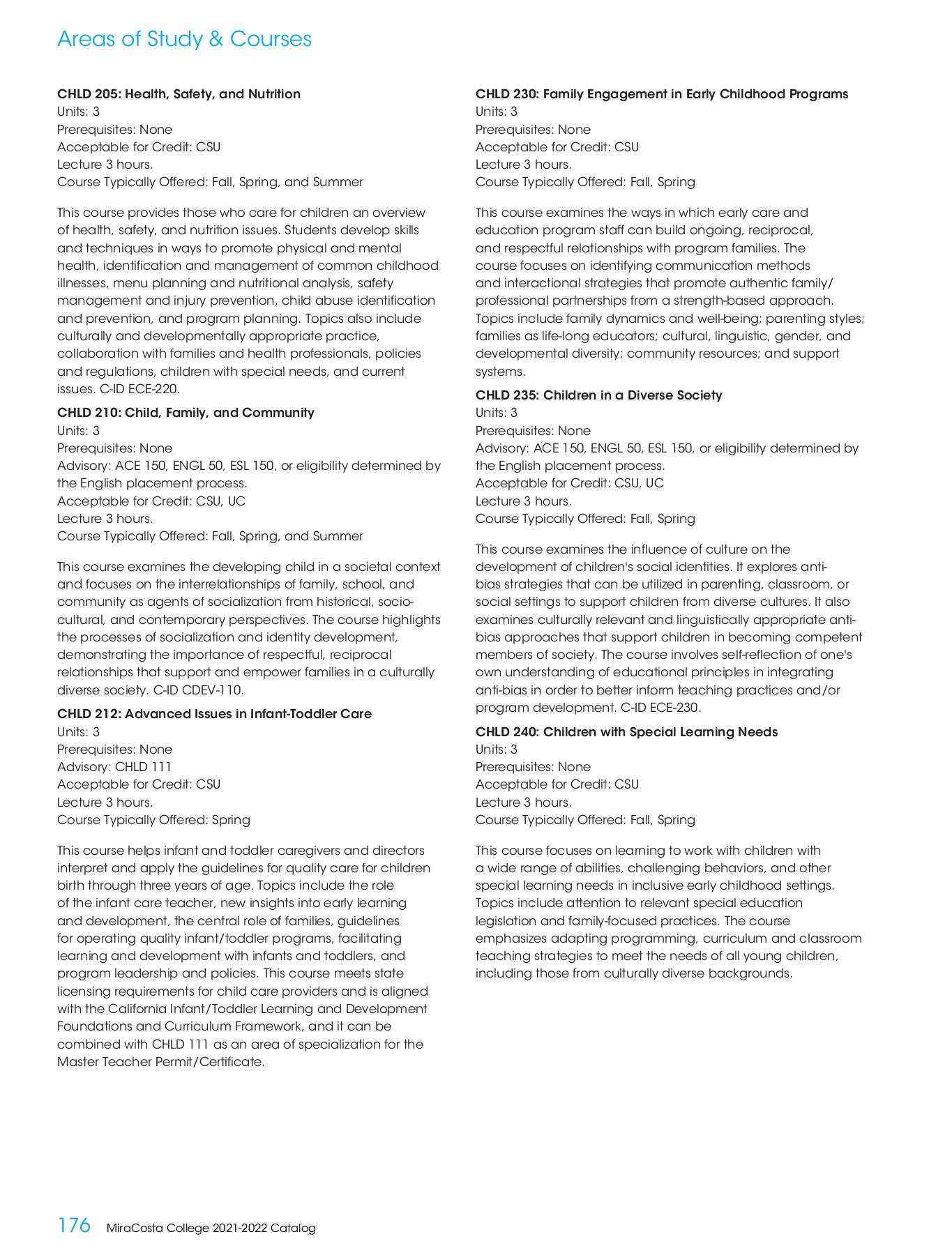 MiraCosta College 20212022 Catalog MiraCosta College Page 176