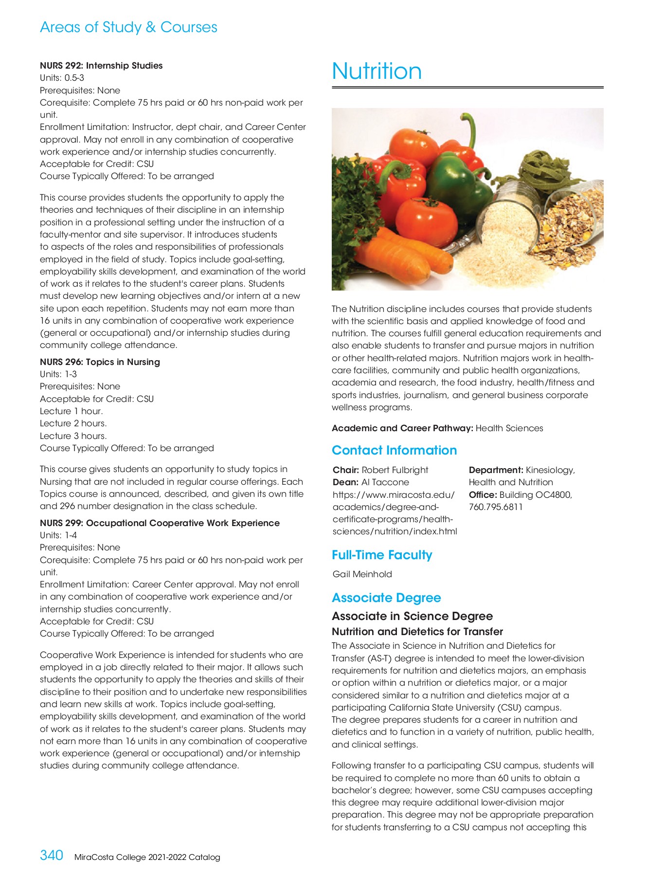 MiraCosta College 20212022 Catalog MiraCosta College Page 340