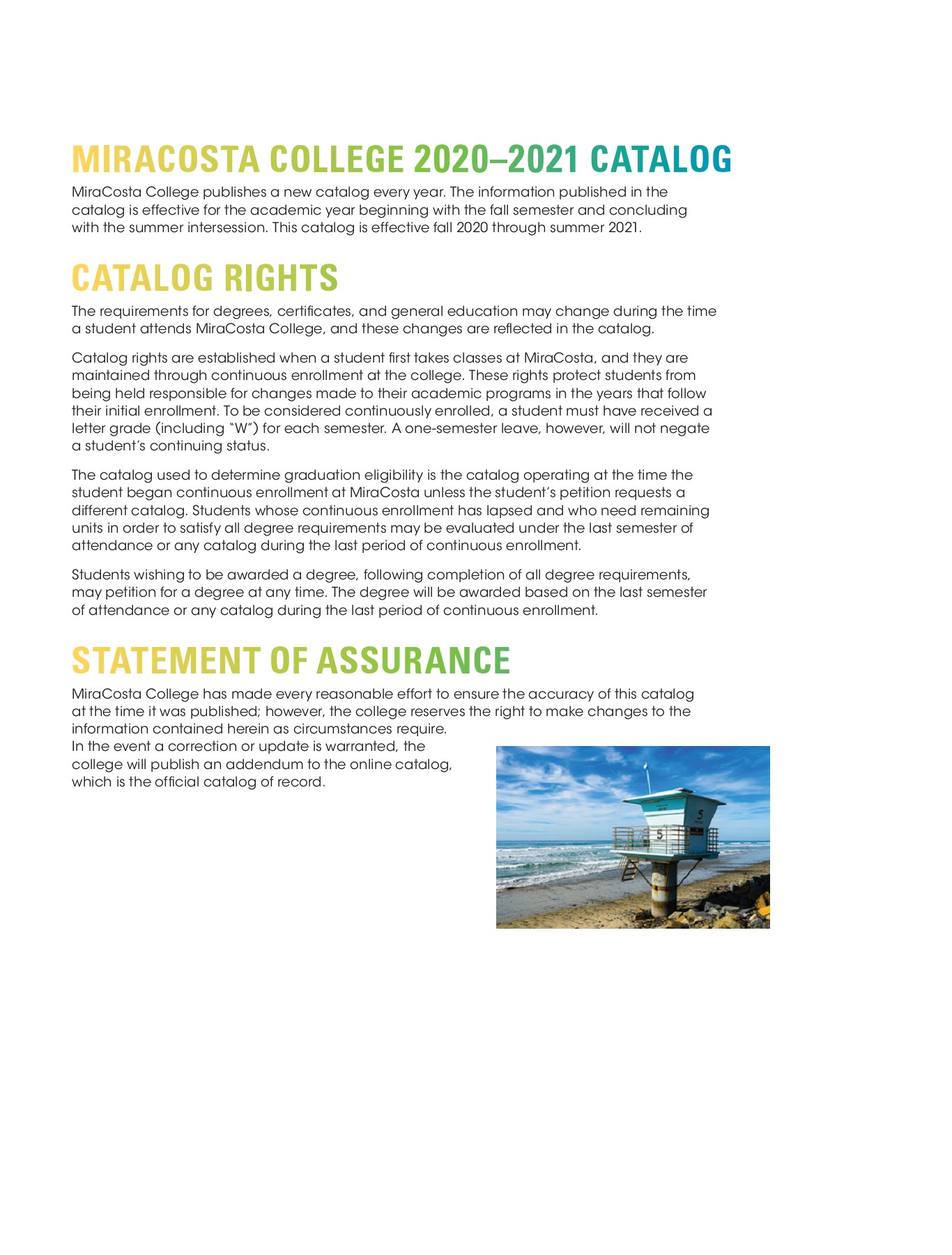 MiraCosta College 20202021 Catalog MiraCosta College Page 2 Flip