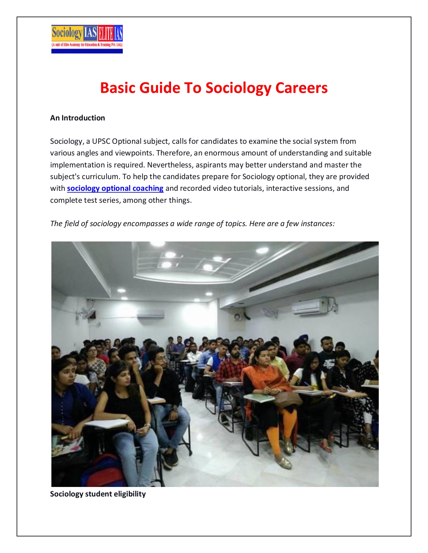 Basic Guide To Sociology Careers sociologyiasdelhi Page 1 Flip