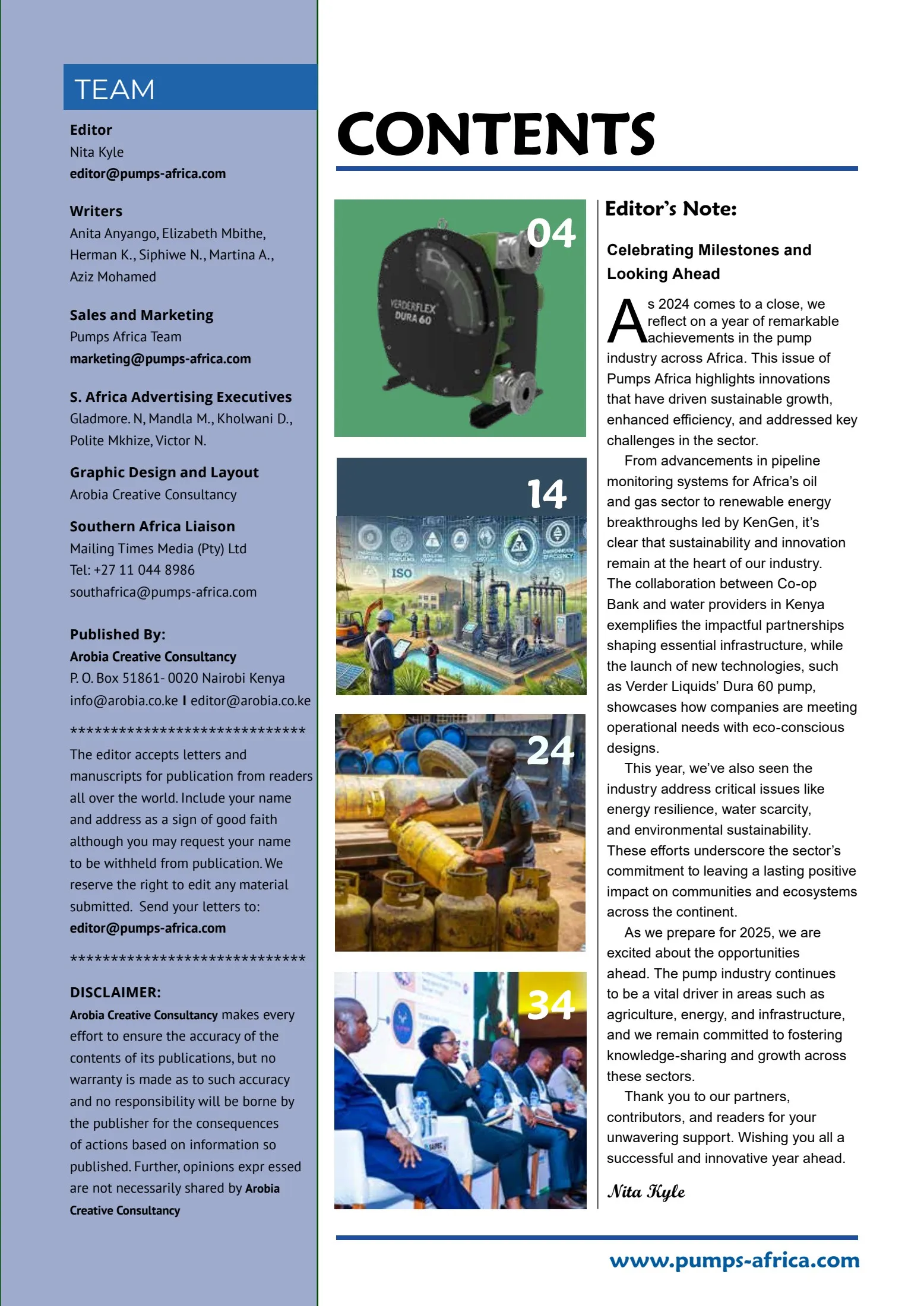 Pumps Africa October - December 2024 Digital Magazine - info - Page 3 ...