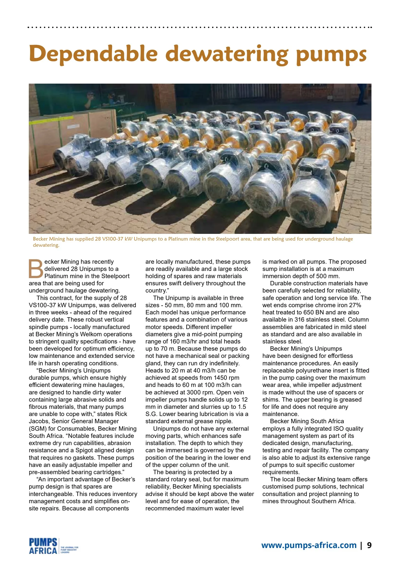 Pumps Africa October - December 2024 Digital Magazine - info - Page 11 ...