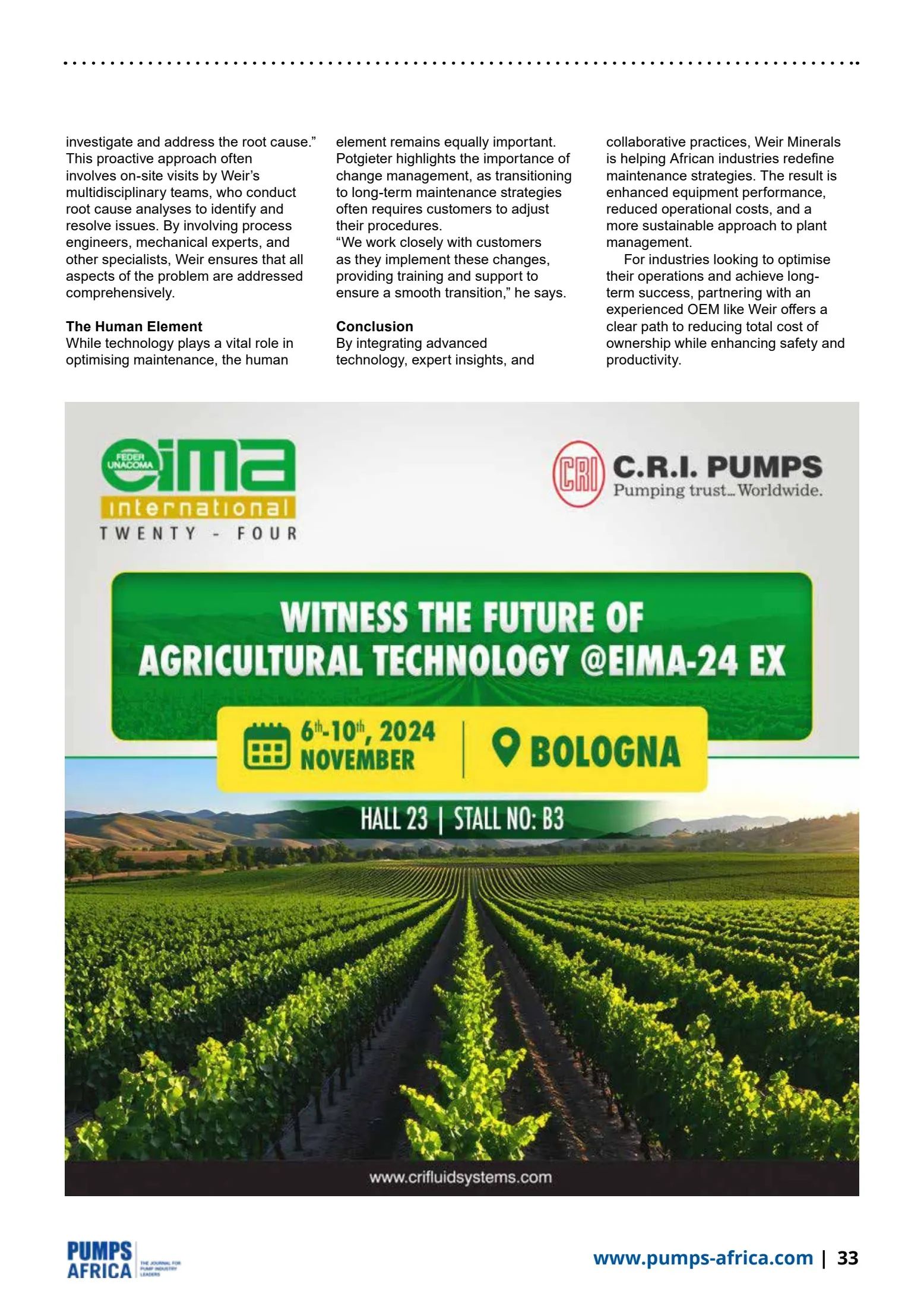 Pumps Africa October - December 2024 Digital Magazine - info - Page 35 ...