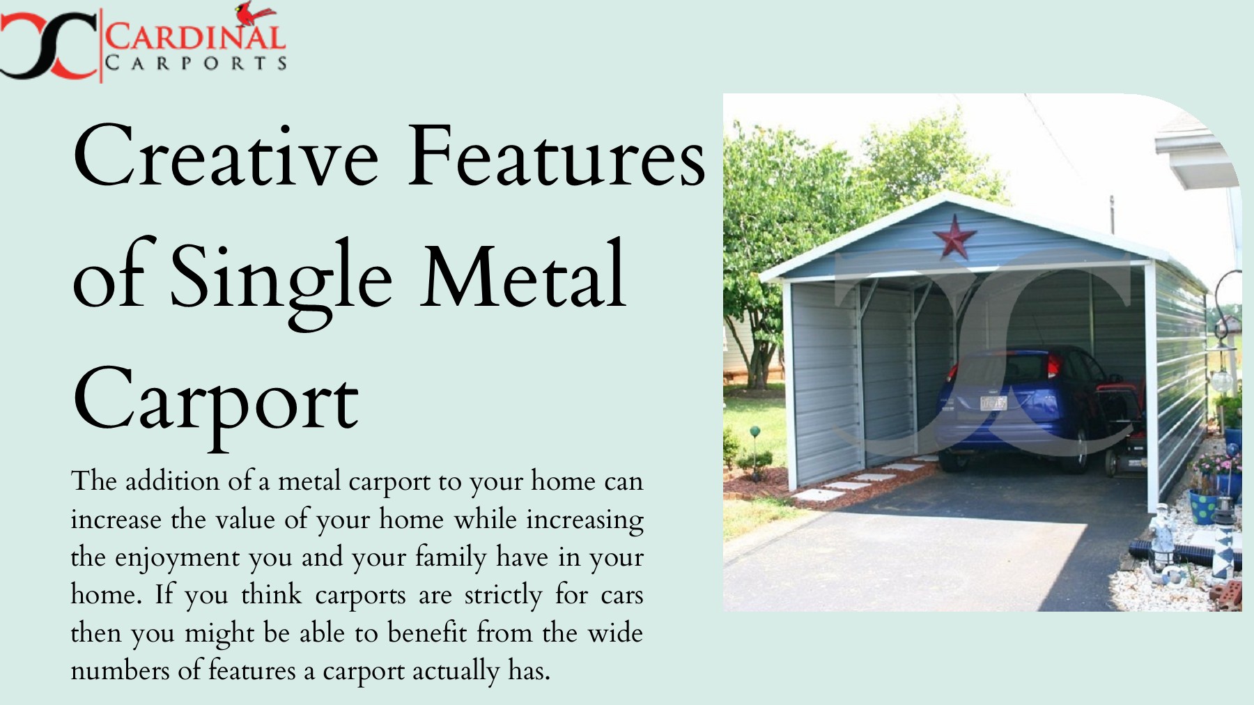 Creative features of single metal carport cardinal carports Cardinal
