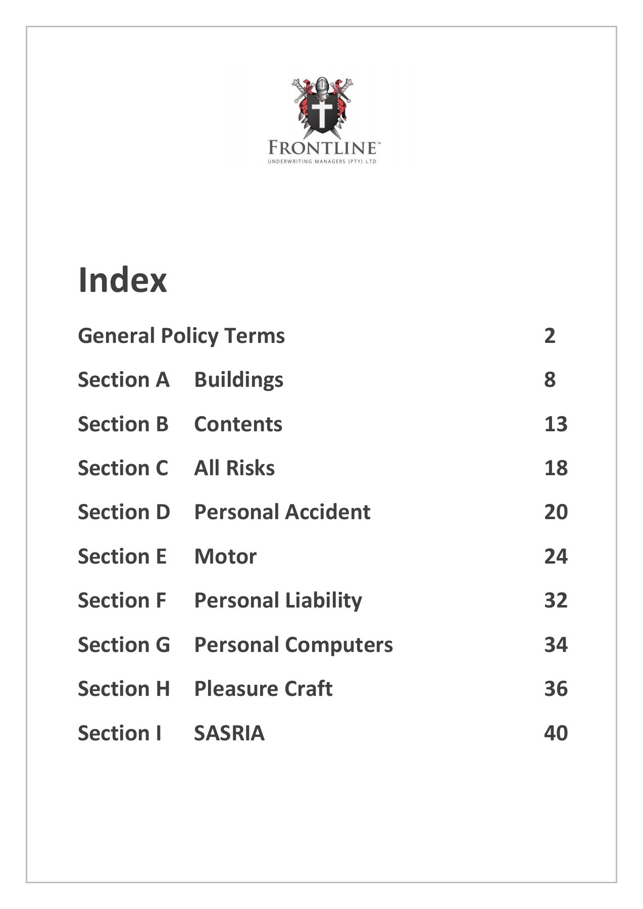 Personal Frontline Policy Wording pieter Page 1 45 Flip PDF