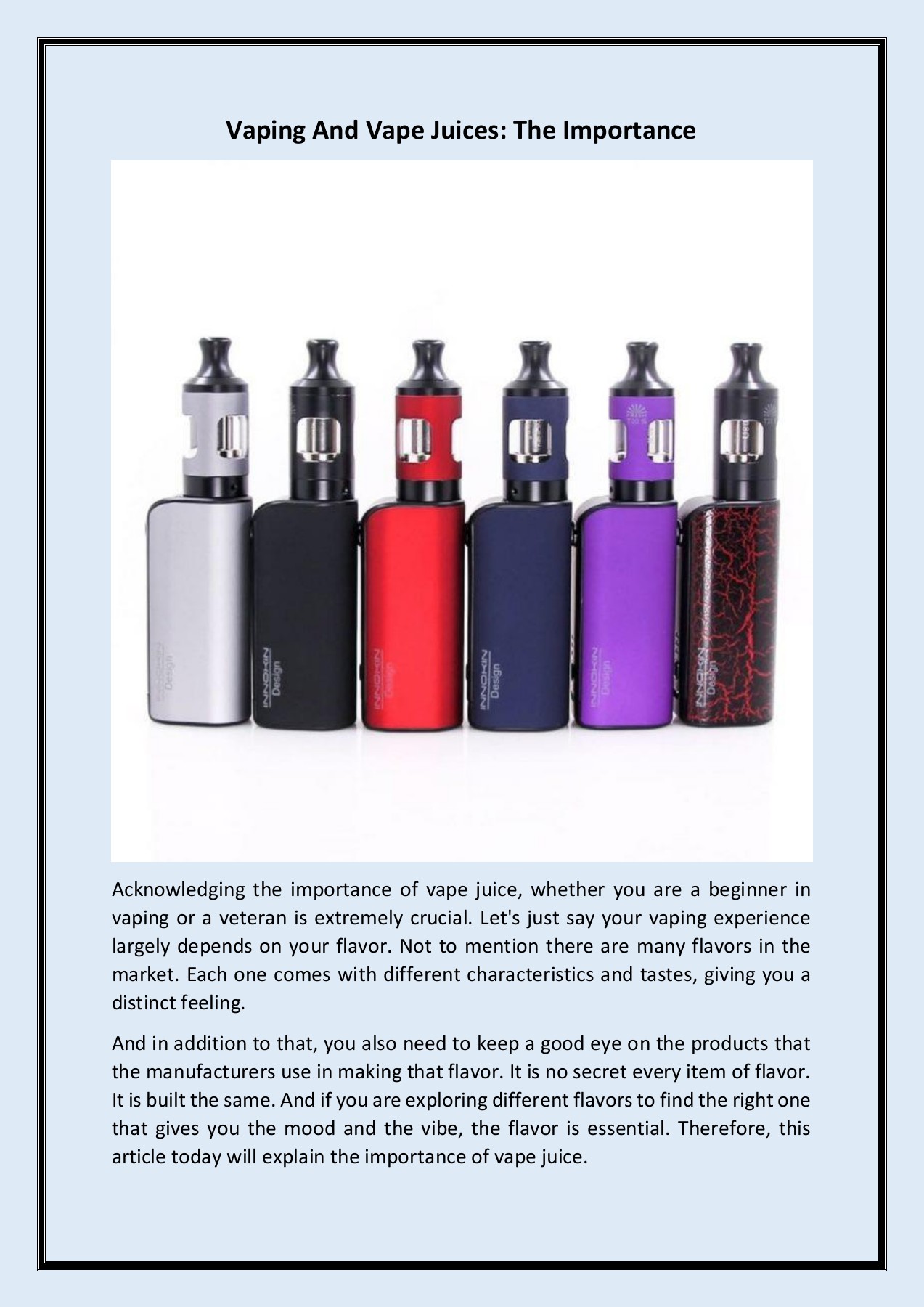 Vaping And Vape Juices The Importance Vape Kituk Page 1 3 Flip