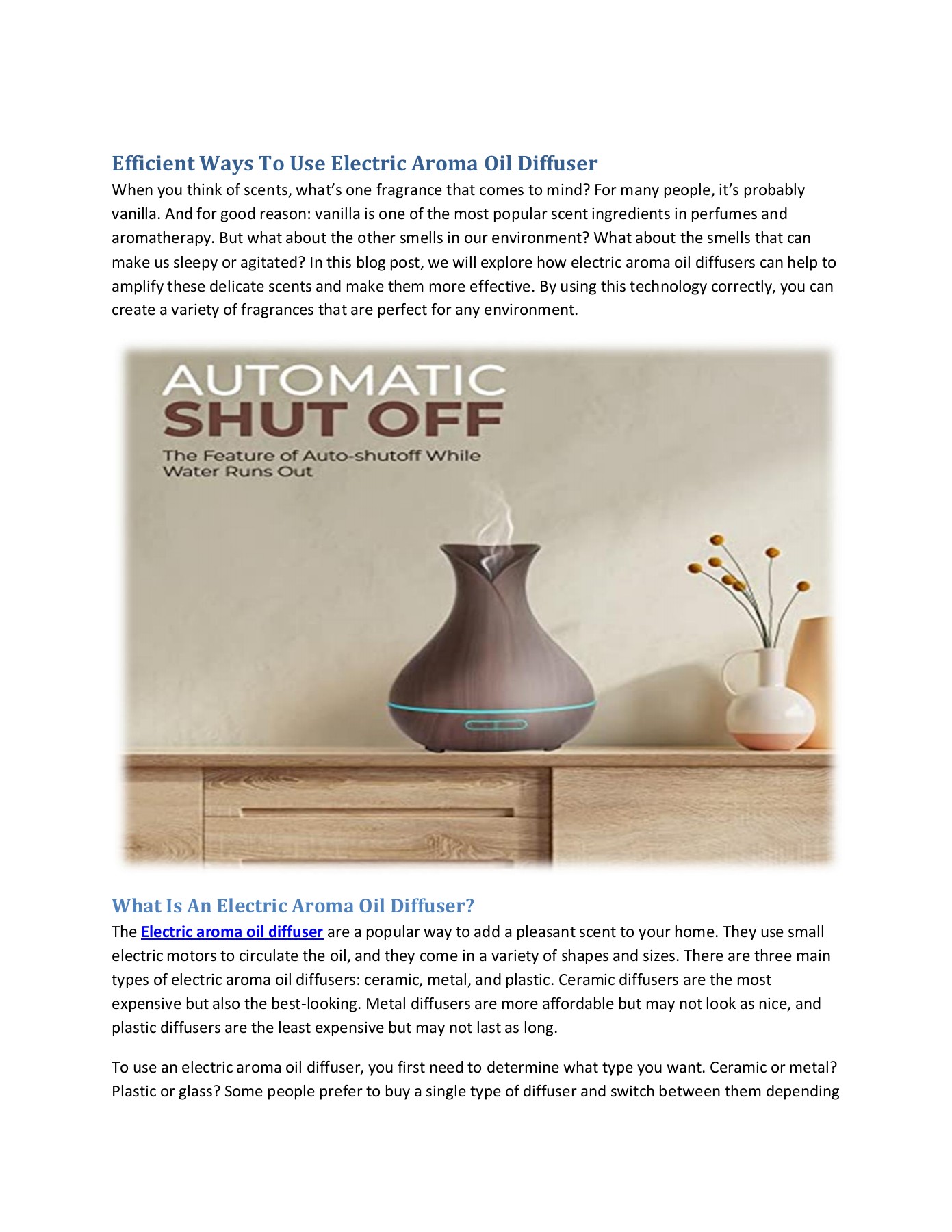 Efficient Ways To Use Electric Aroma Oil Diffuser rachel jones Page