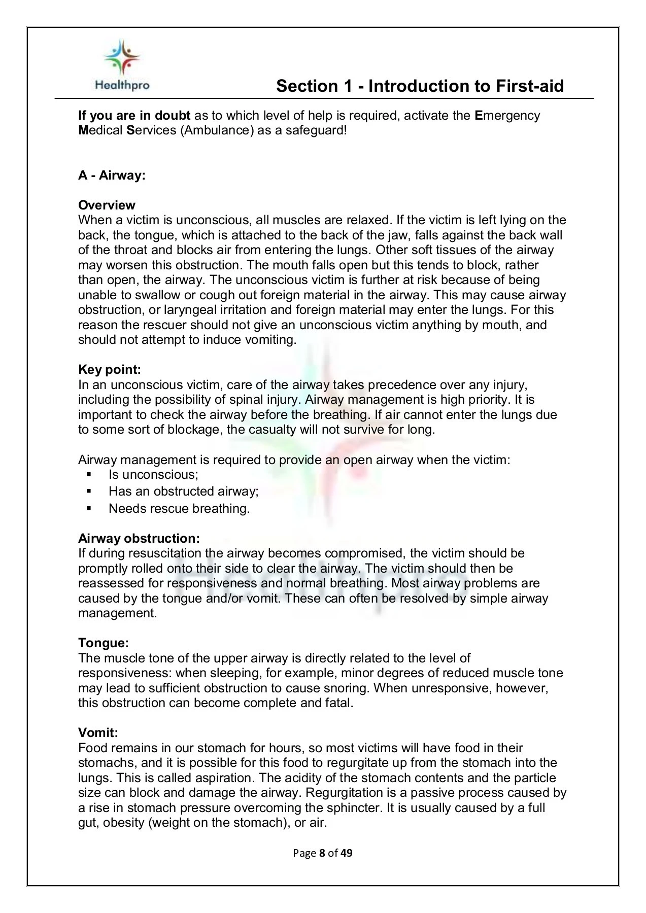 Section 1 - Introduction to First-aid - everysol.mumbai - Page 9 | Flip ...