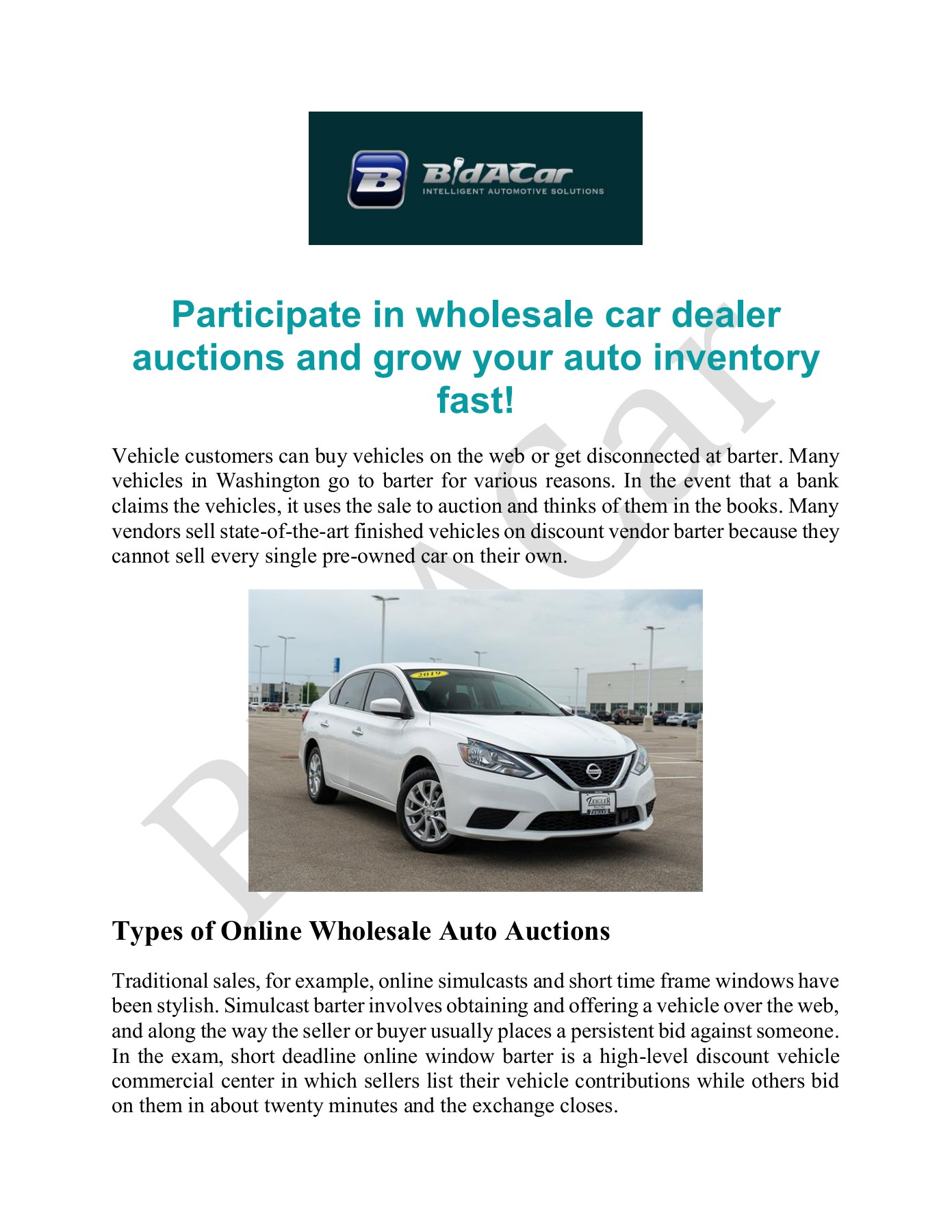 Win Win Opportunity For Car Dealers to Participate in wholesale Car