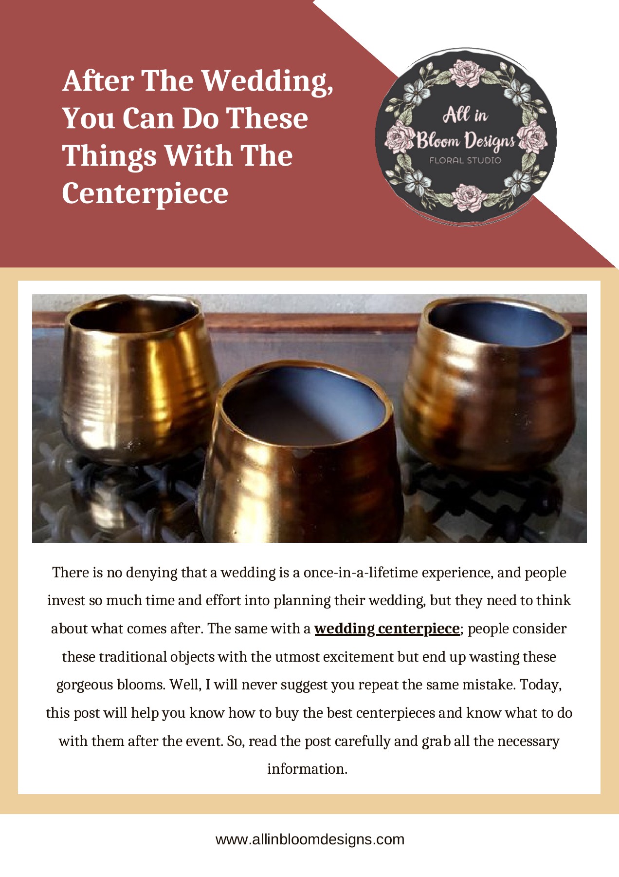 After the Wedding, You Can Do These Things With the Centerpiece All