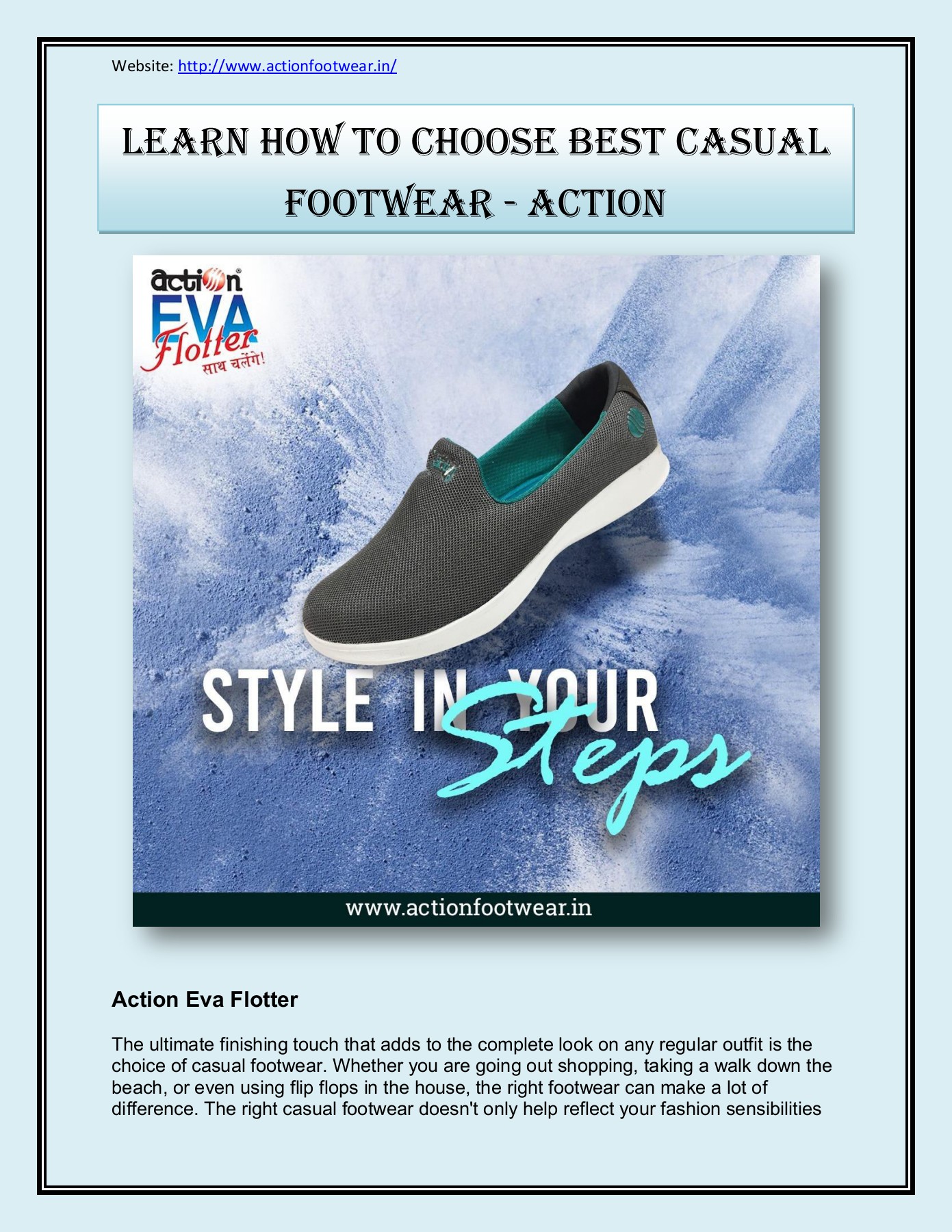 Learn How To Choose Best Casual Footwear Action Action Eva Flotter Page 1 4 Flip PDF