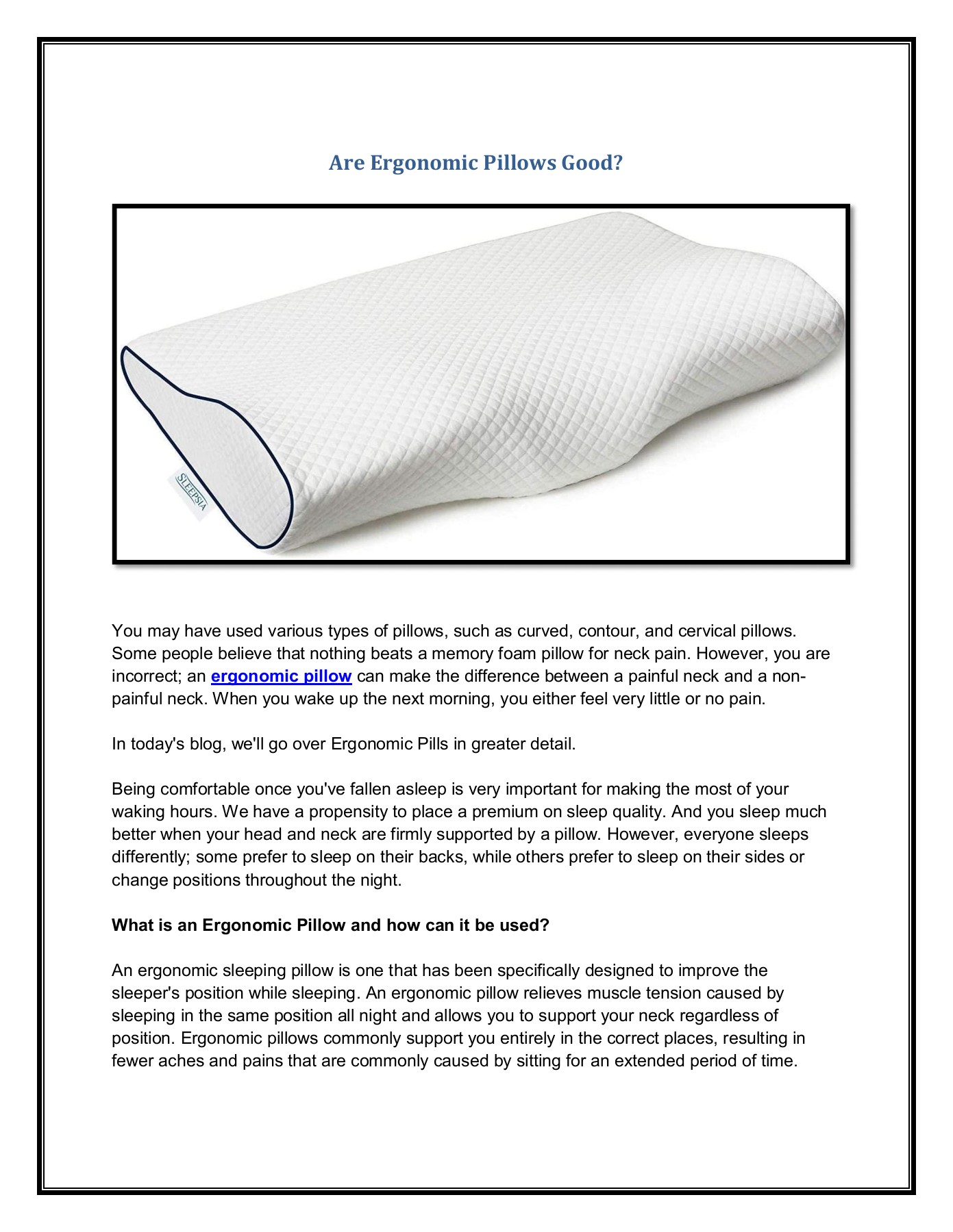 Are Ergonomic Pillows Good Lori Sims Page 1 3 Flip PDF Online