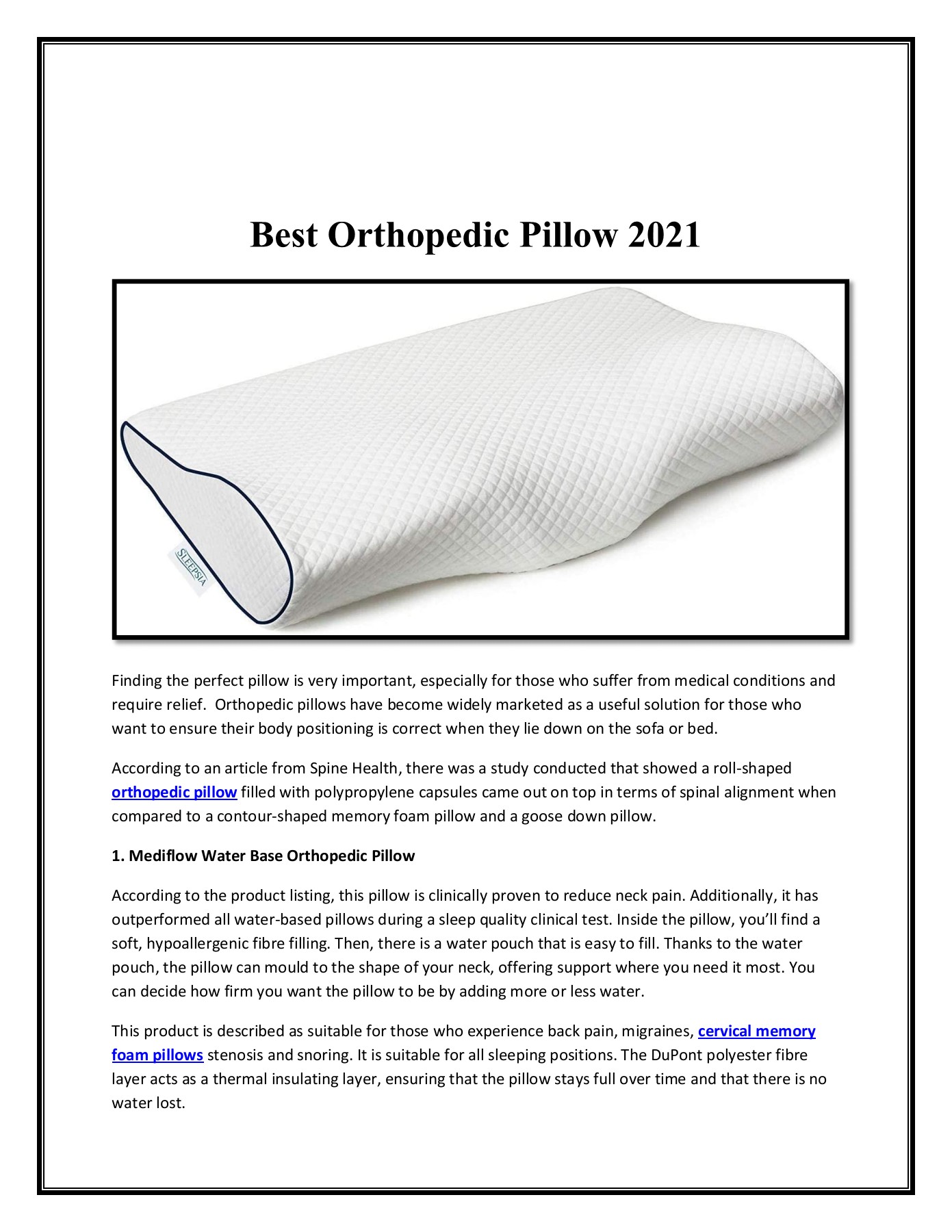 Best Orthopedic Pillow 2021 Lori Sims Page 1 4 Flip PDF Online