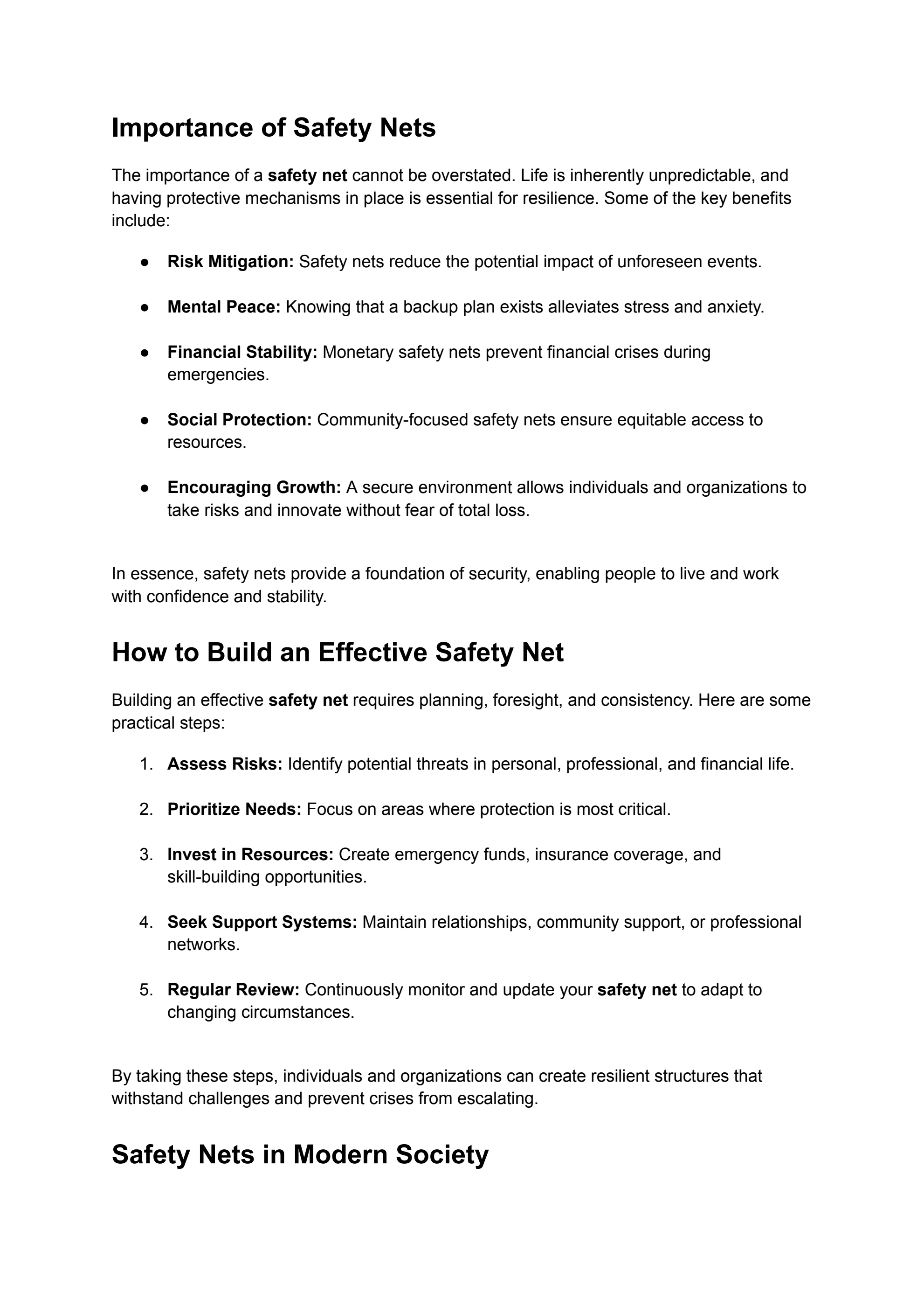 Safety Net Solutions for Protection and Security