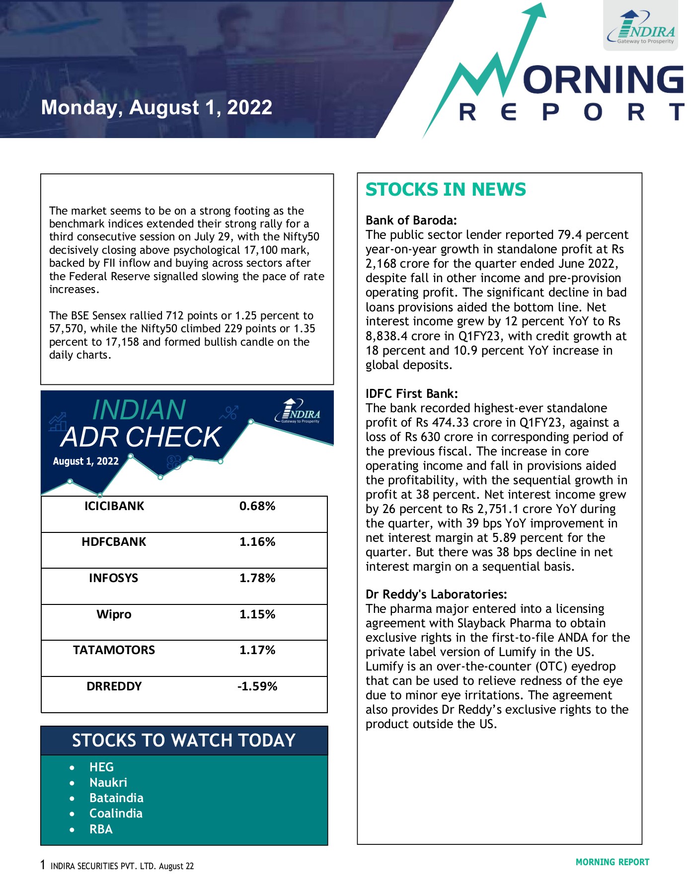Stock Market Daily Report Indira Securities anshuls Page 1 8 Flip PDF Online PubHTML5