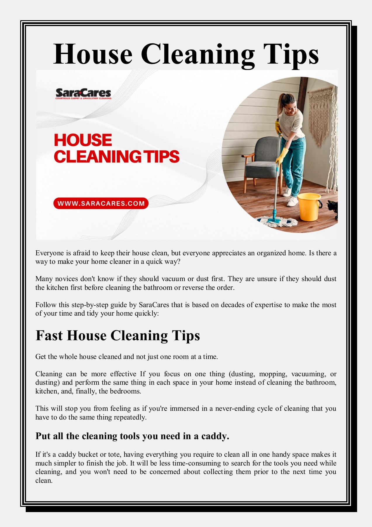House Cleaning Tips Sara Cares Page 1 3 Flip PDF Online PubHTML5